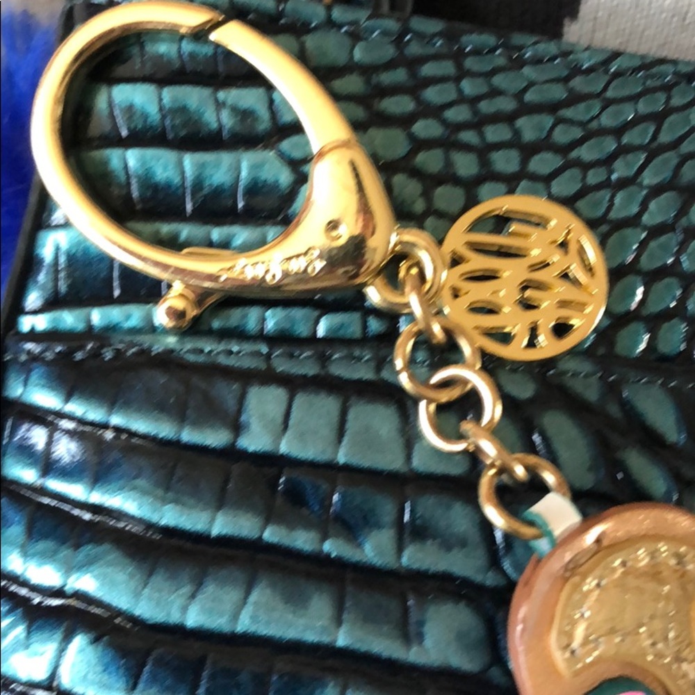 Lilly Pulitzer gold monkey leather Keychain - Picture 5 of 7